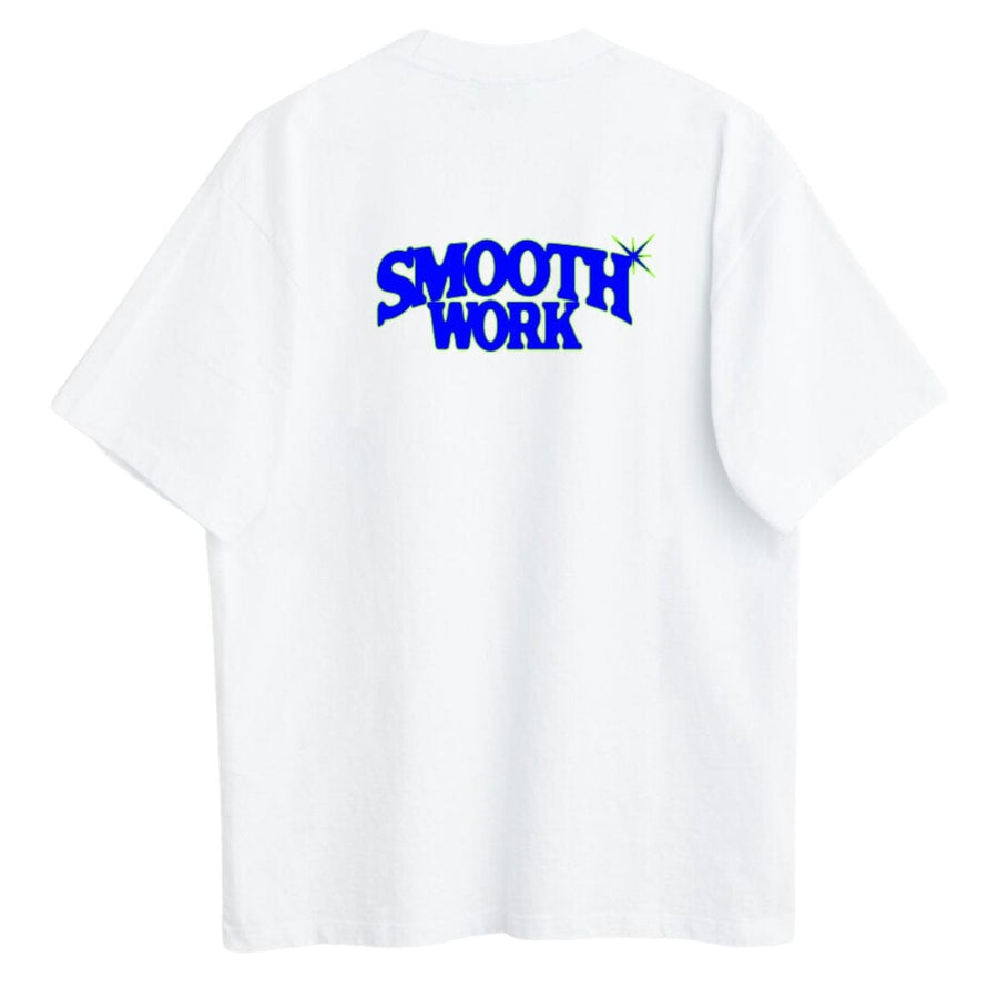 COLLEGIATE SHINE T-SHIRT - WHITE/BLUE/NEON GREEN l2smooth 