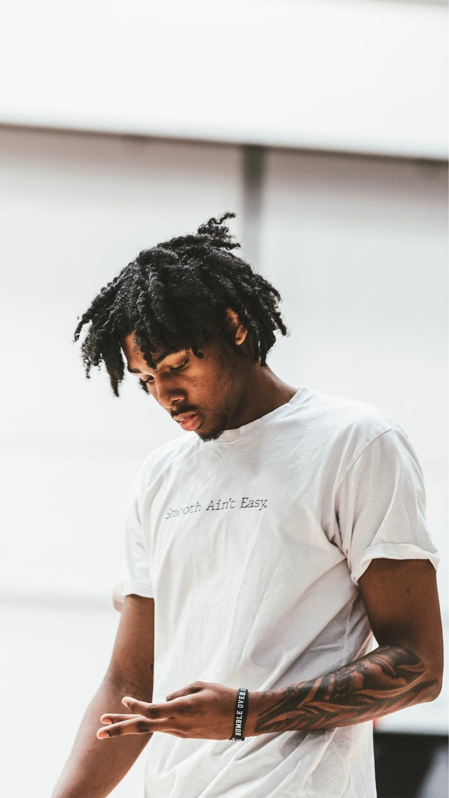 SMOOTH AIN'T EASY TYPE T-SHIRT - WHITE/BLACK l2smooth 