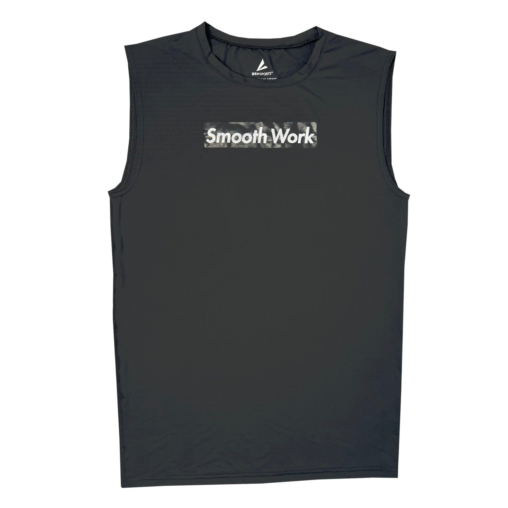 SMOOTH WORK SLEEVELESS COMPRESSION SHIRT - BLACK/WHITE