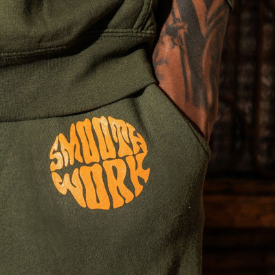 SMOOTH WORK SWEATPANT - ARMY GREEN/ORANGE l2smooth