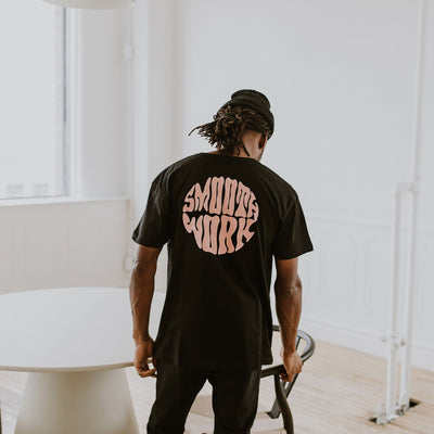 SMOOTH WORK T-SHIRT - BLACK/PINK l2smooth